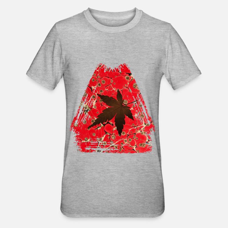 Feuille d’automne E 245 - T-shirt polycoton Unisexe - gris chiné