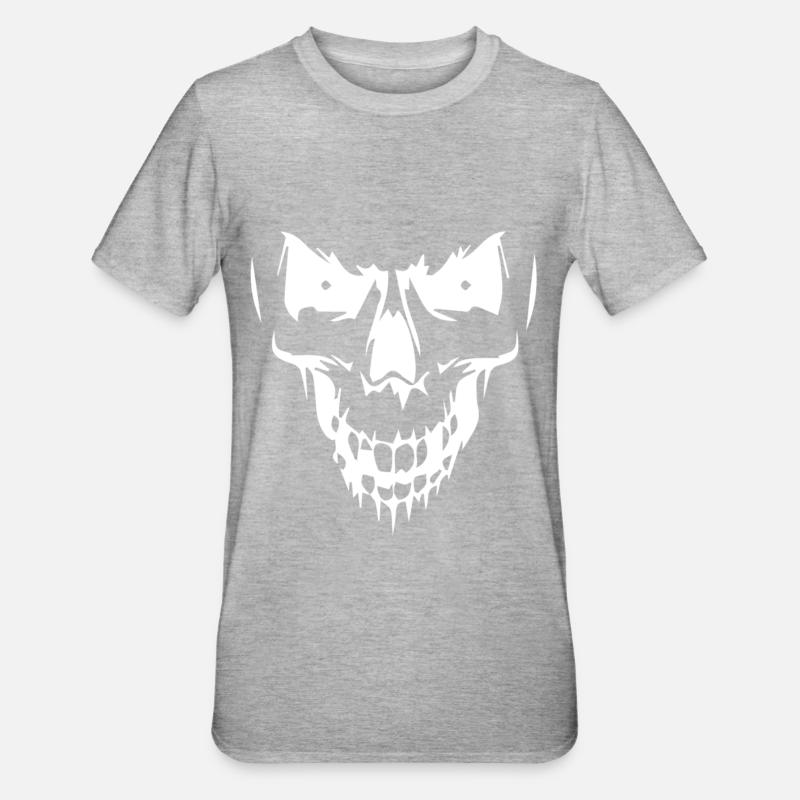 crâne - T-shirt polycoton Unisexe - gris chiné