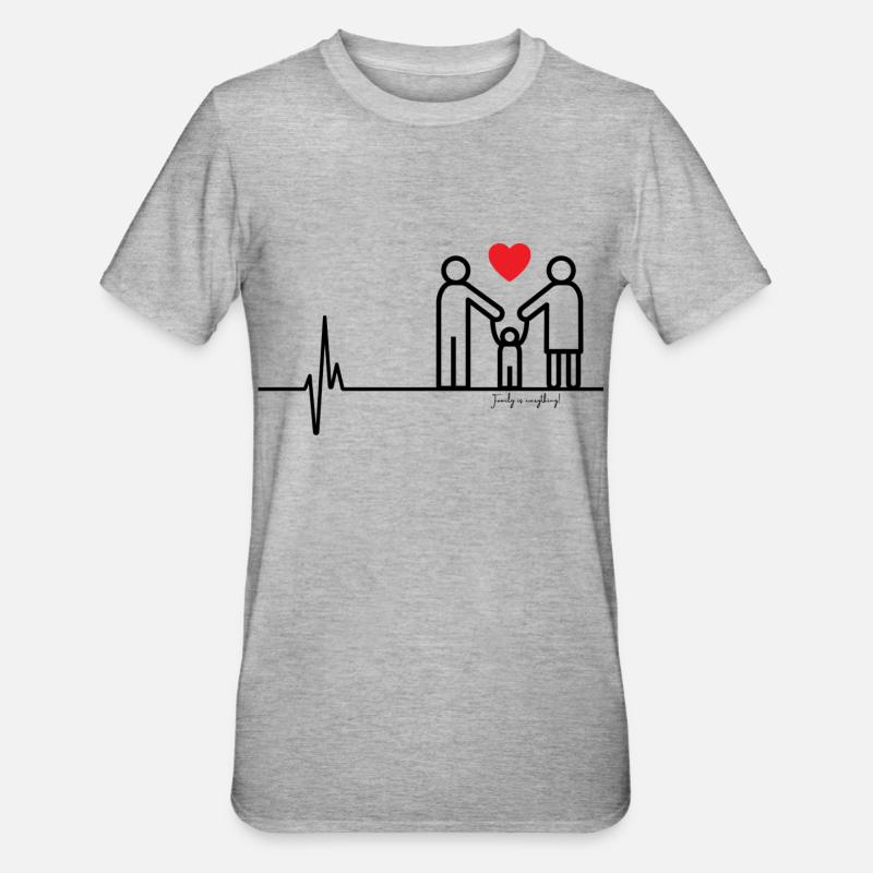 Famille - T-shirt polycoton Unisexe - gris chiné