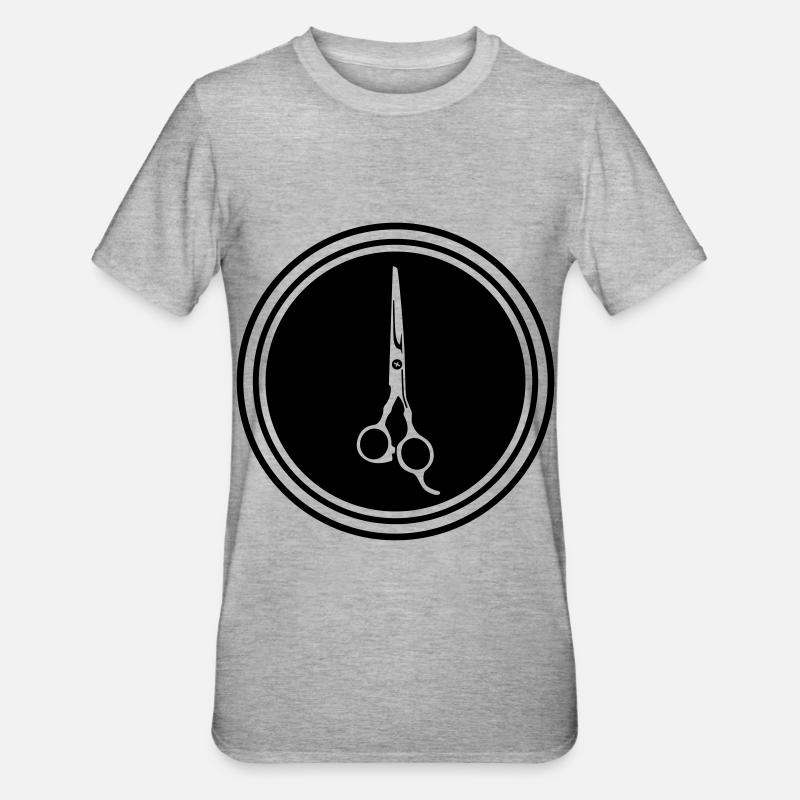 Icône Scissors Barber - T-shirt polycoton Unisexe - gris chiné