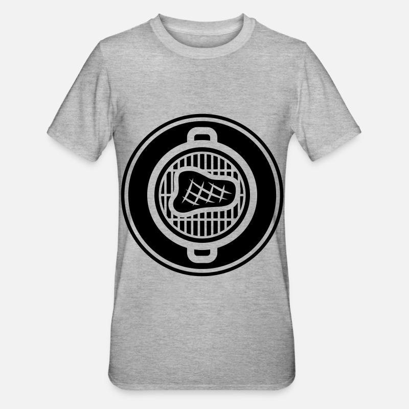 Steak Fleisch - Unisex Polycotton T-Shirt - Grau meliert