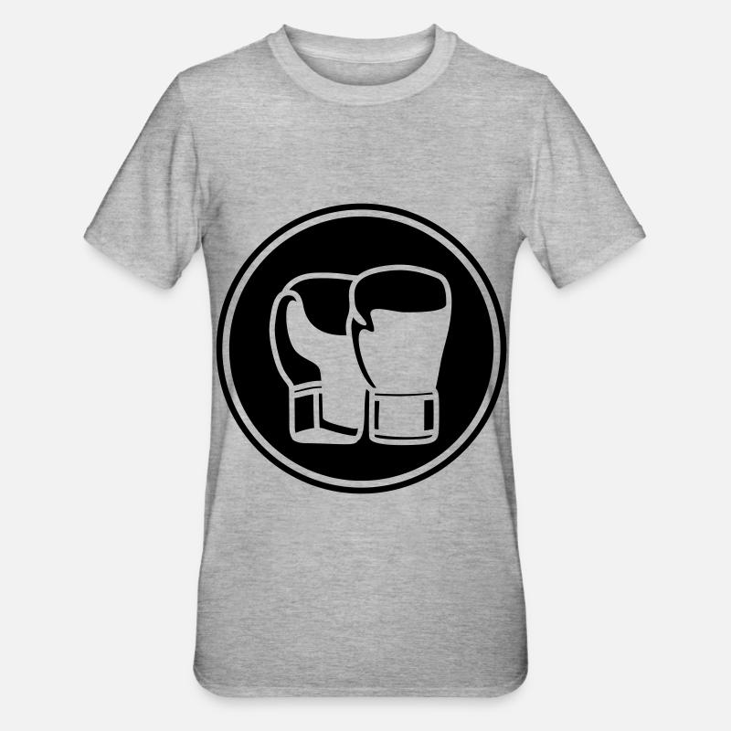 Symbole des gants de boxe - T-shirt polycoton Unisexe - gris chiné