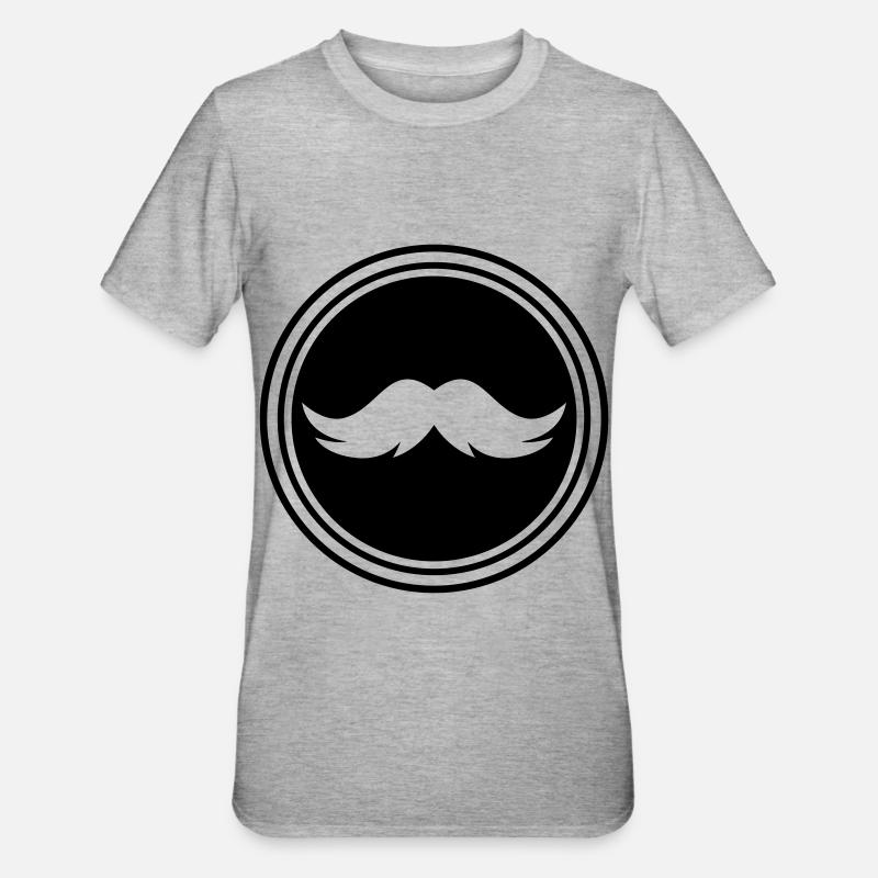 Schnurrbart symbol - Unisex Polycotton T-Shirt - Grau meliert