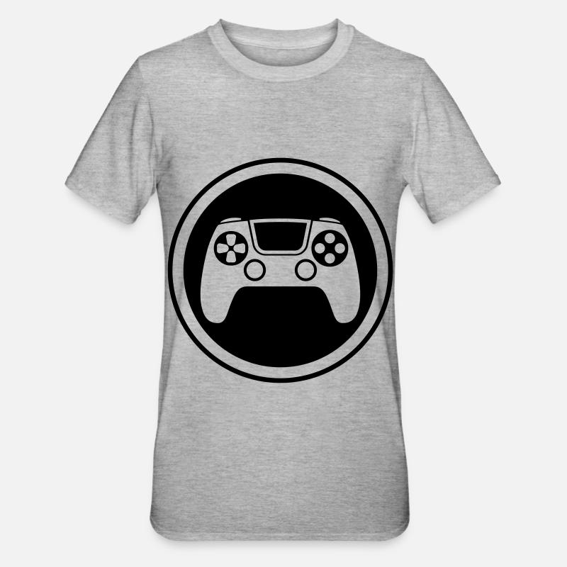 Gamepad Symbol Controller - Unisex Polycotton T-Shirt - heather grey