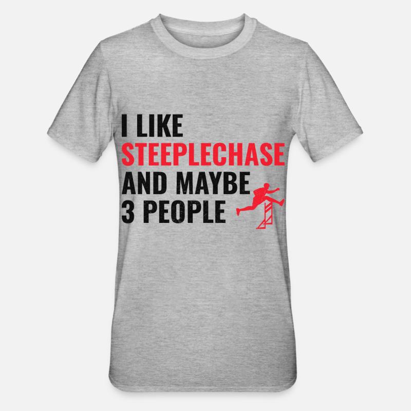 Hindernislauf Hindernislauf Leichtathletik - Unisex Polycotton T-Shirt - Grau meliert