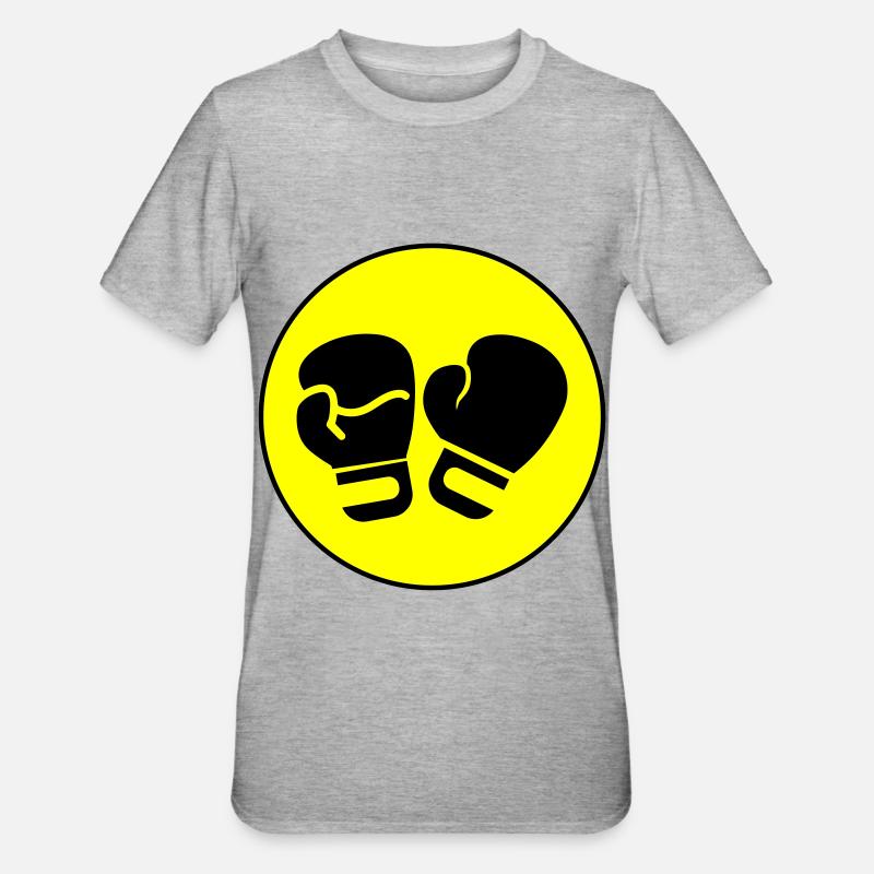 Symbole des gants de boxe - T-shirt polycoton Unisexe - gris chiné