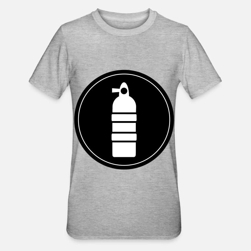 Sauerstoff Tauchen Kreis - Unisex Polycotton T-Shirt - Grau meliert
