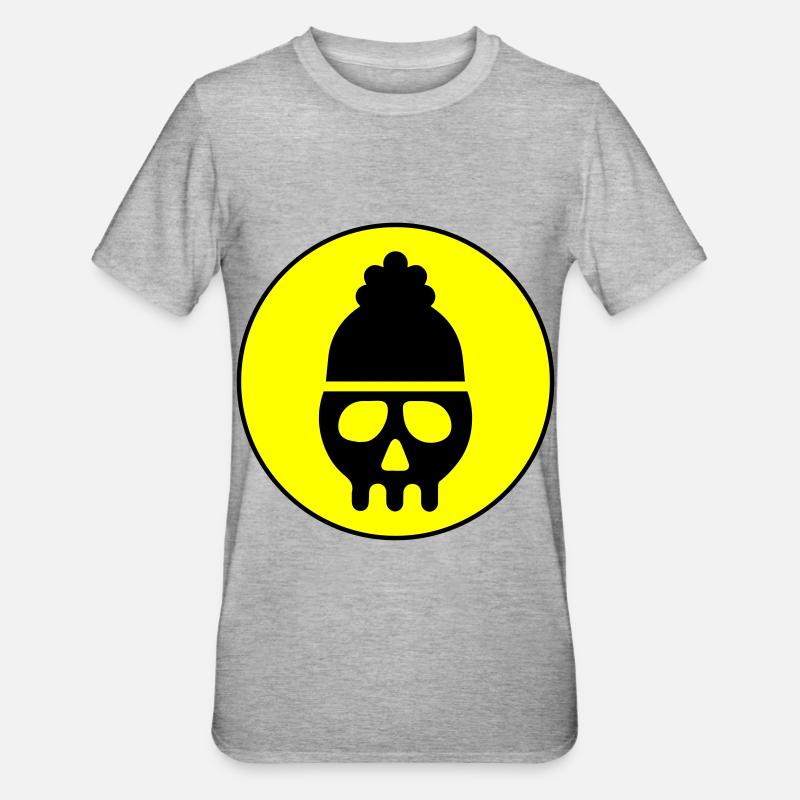 Skull kopf icon - Unisex Polycotton T-Shirt - Grau meliert