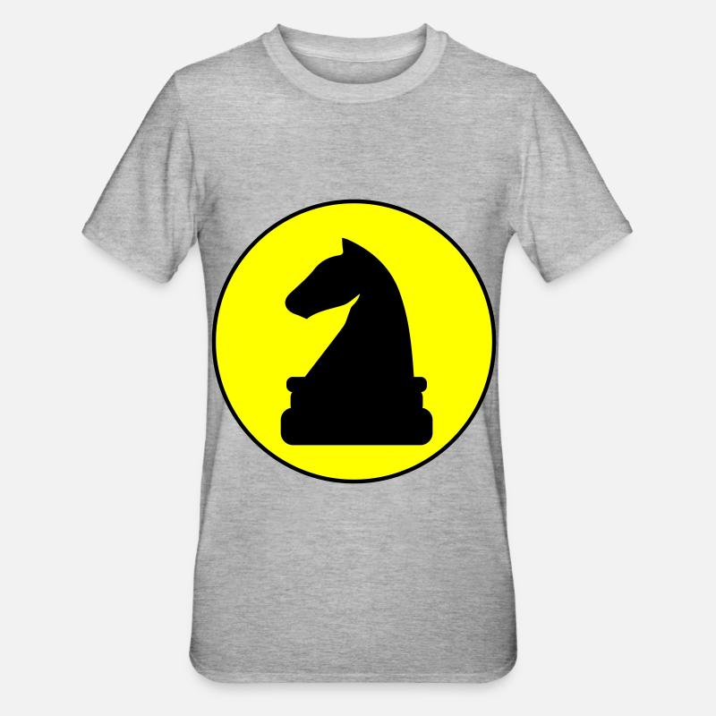Pièce d’échecs de cheval - T-shirt polycoton Unisexe - gris chiné