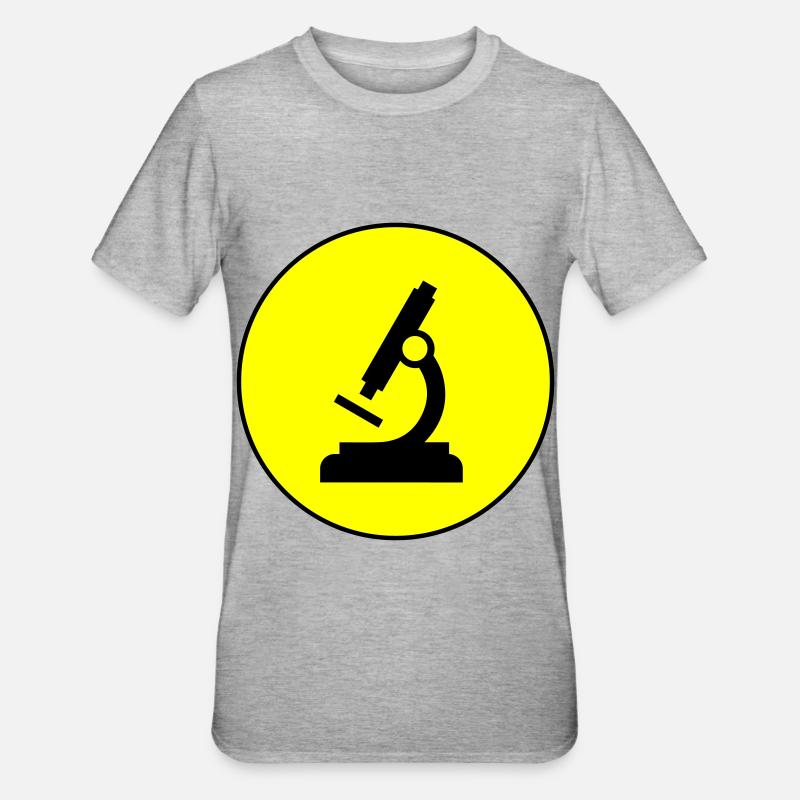 Icône d’icône de microscope - T-shirt polycoton Unisexe - gris chiné