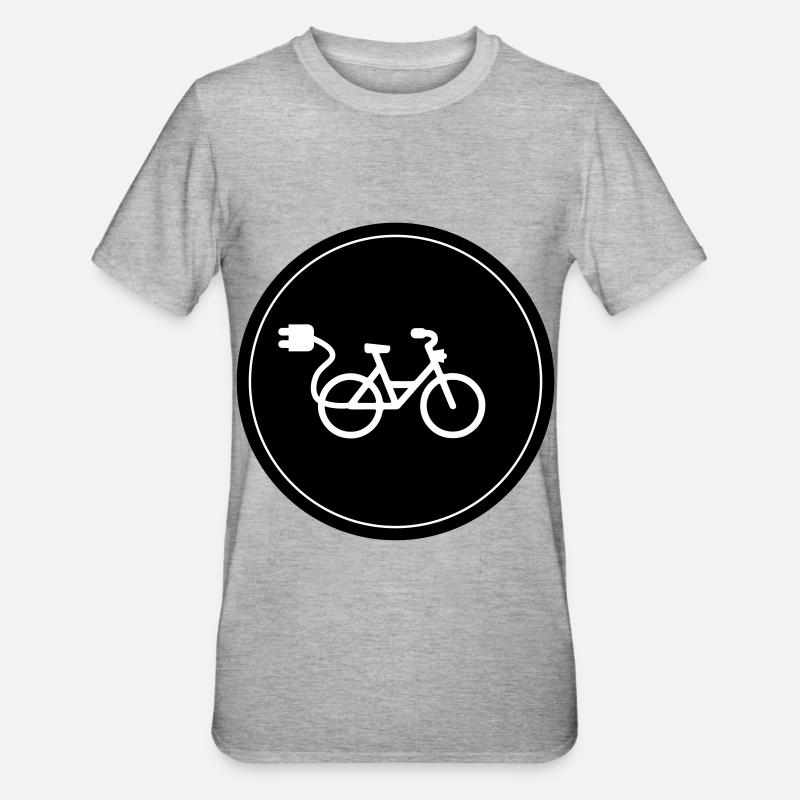 eBike Vélo Cyclisme - T-shirt polycoton Unisexe - gris chiné