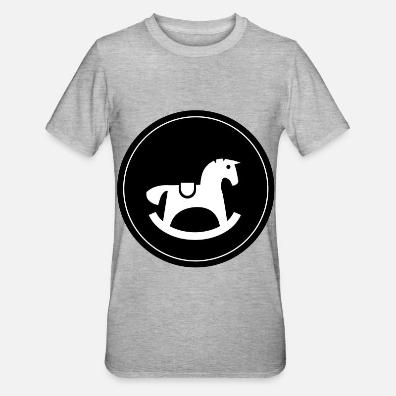 Cheval à bascule Jouet Bébé - T-shirt polycoton Unisexe - gris chiné