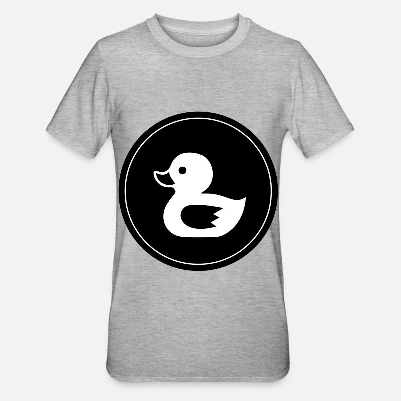 Icône de canard - T-shirt polycoton Unisexe - gris chiné