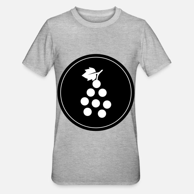 Grapes Symbol - Unisex Polycotton T-Shirt - heather grey