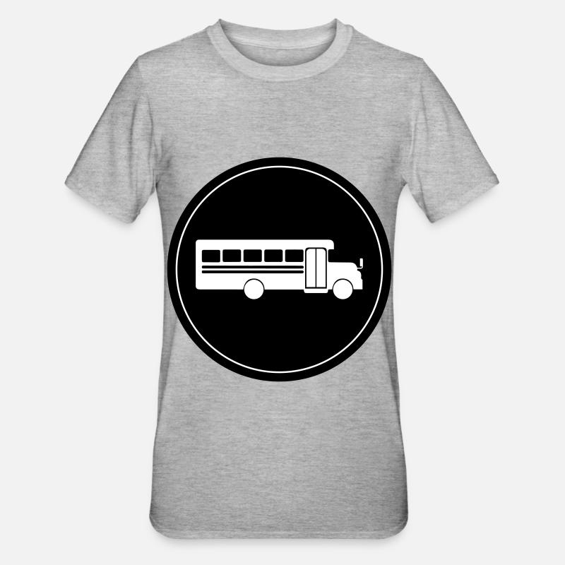 Schule Schulbus - Unisex Polycotton T-Shirt - Grau meliert