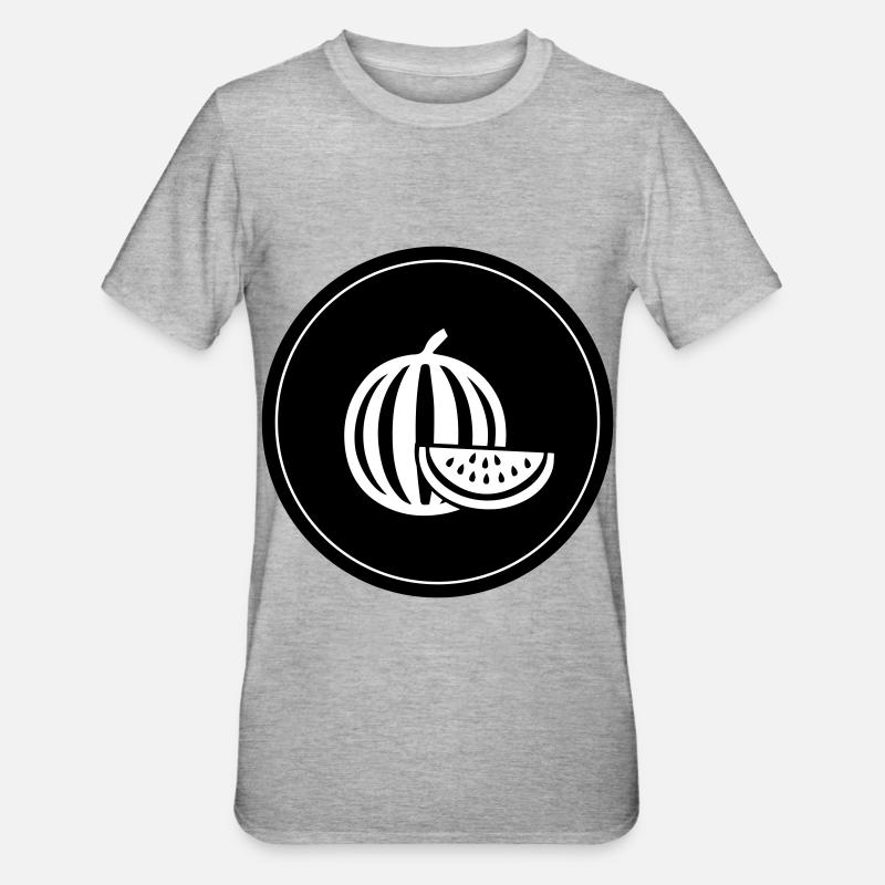 Melon fruit - Unisex Polycotton T-Shirt - heather grey