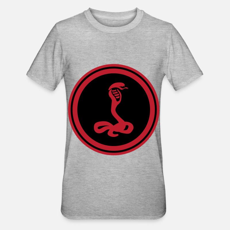 Schlange Kobra - Unisex Polycotton T-Shirt - Grau meliert