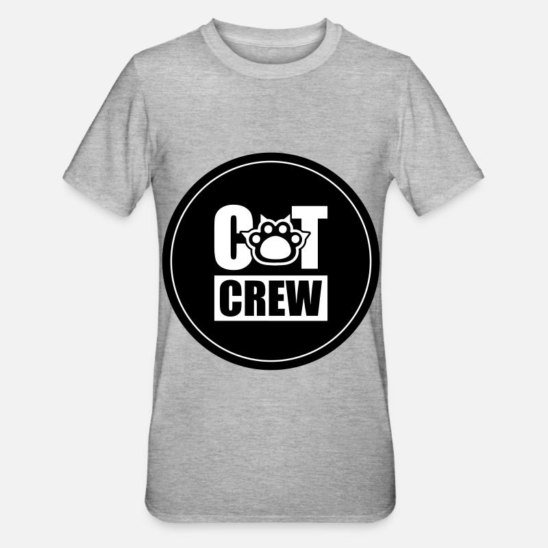 Cercle d’équipage de chat - T-shirt polycoton Unisexe - gris chiné