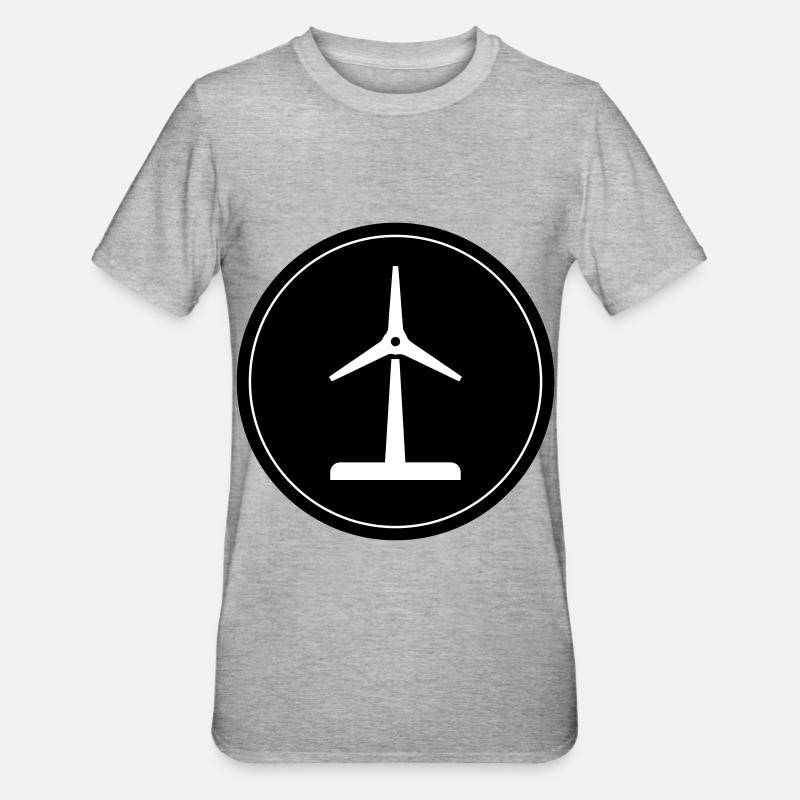 Silhouette d’éolienne - T-shirt polycoton Unisexe - gris chiné