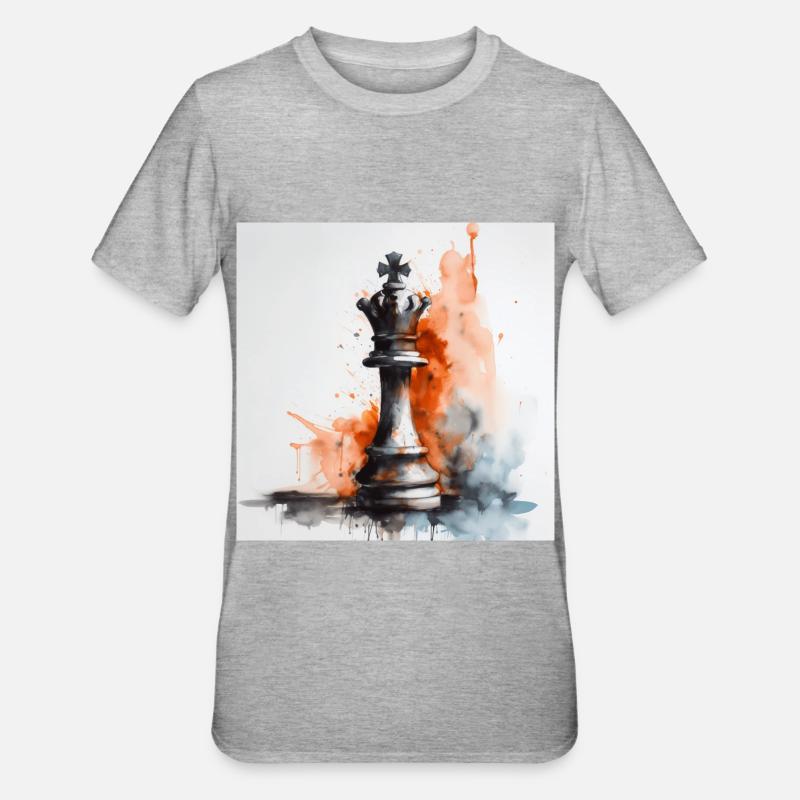 Roi des échecs astucieux - T-shirt polycoton Unisexe - gris chiné