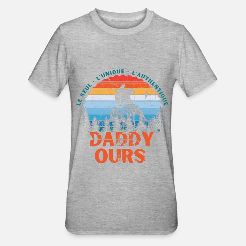 Daddy Ours - T-shirt polycoton Unisexe - gris chiné
