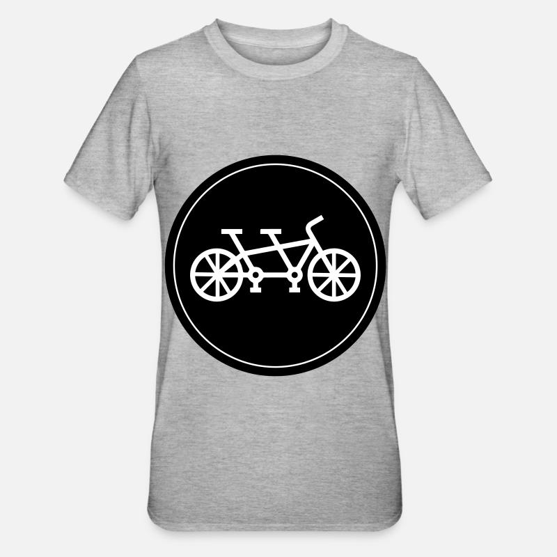 Tandem vélo - T-shirt polycoton Unisexe - gris chiné