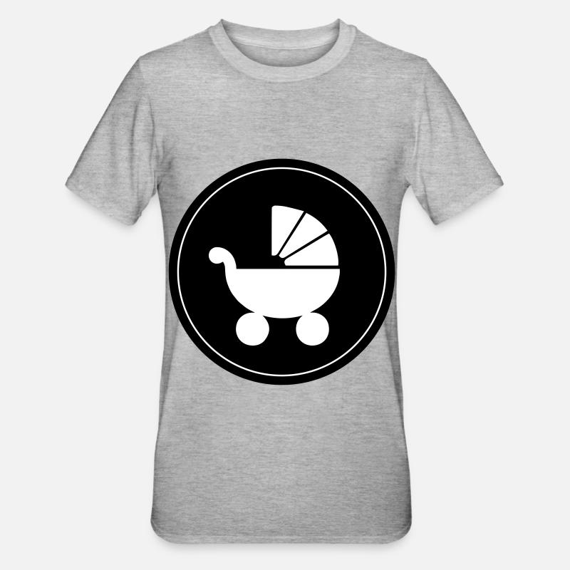 Poussette bébé - T-shirt polycoton Unisexe - gris chiné