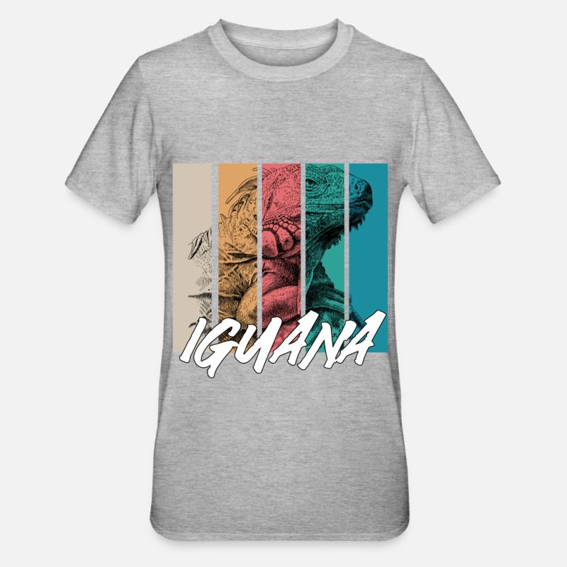 Iguana - Unisex Polycotton T-Shirt - heather grey