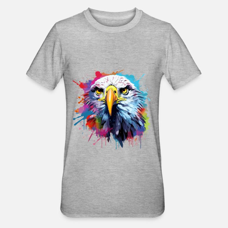 Aigle blanche, bold eagle, USA - Unisex Polycotton T-Shirt - heather grey