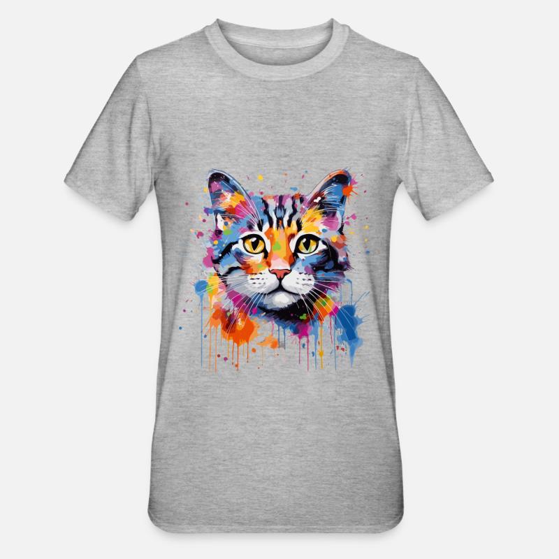 Chat mignon - T-shirt polycoton Unisexe - gris chiné