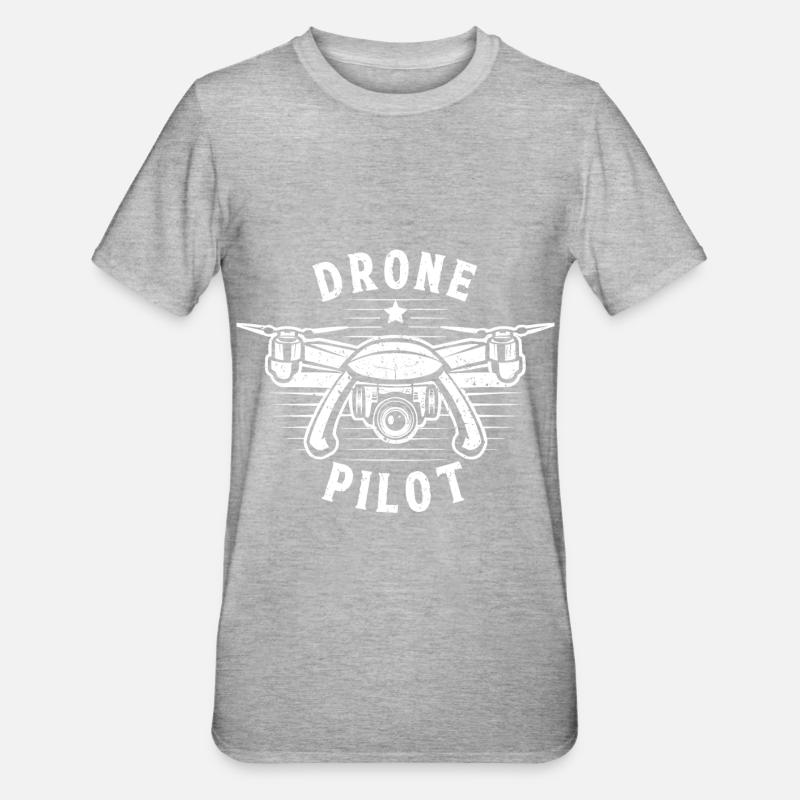 Drohnen-Pilot - Unisex Polycotton T-Shirt - Grau meliert