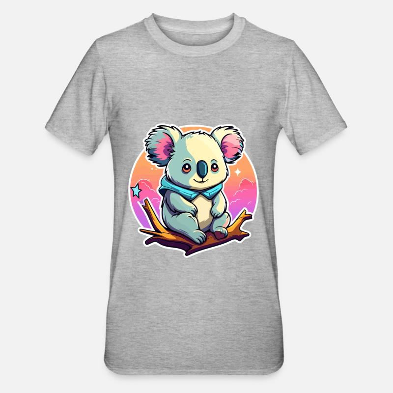 Dessin de koala - T-shirt polycoton Unisexe - gris chiné