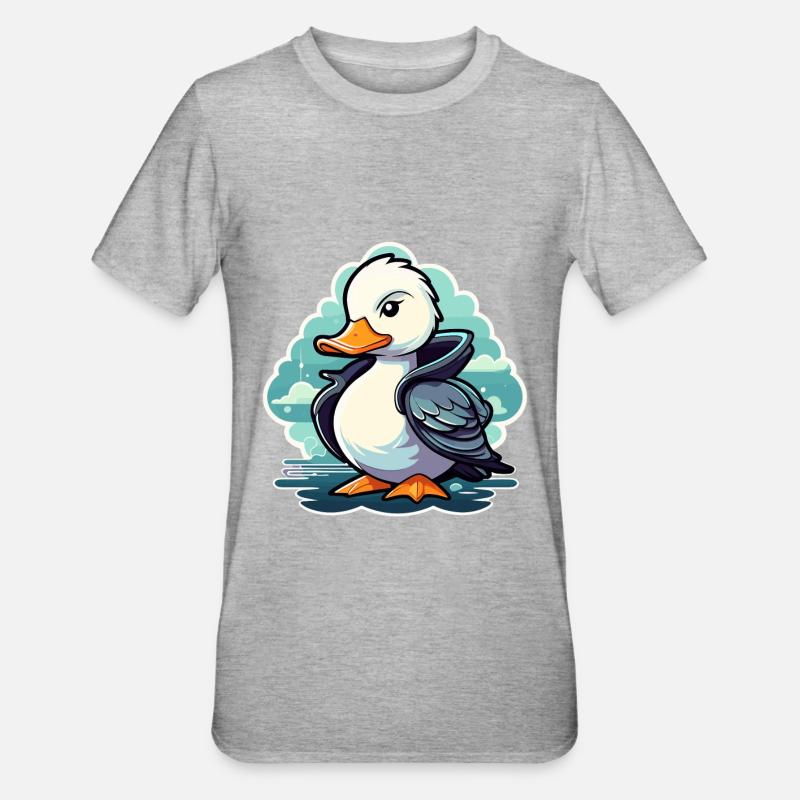Illustration de canard - T-shirt polycoton Unisexe - gris chiné
