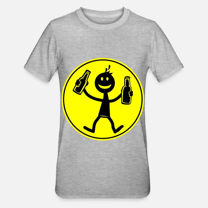 Drinking Bier - Unisex Polycotton T-Shirt - Grau meliert