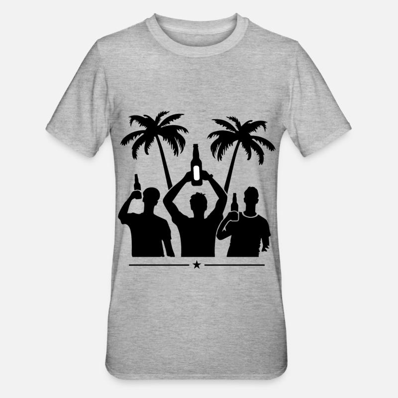 Vacances à la plage - T-shirt polycoton Unisexe - gris chiné