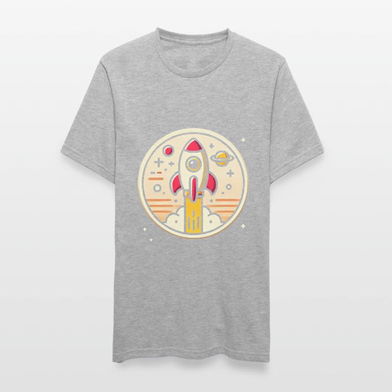 Fusée rétro perdue dans l’espace Graphique T-shirt polycoton Unisexe