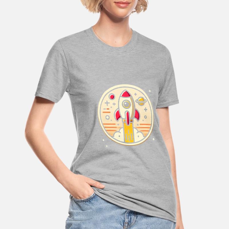 Fusée rétro perdue dans l’espace Graphique T-shirt polycoton Unisexe