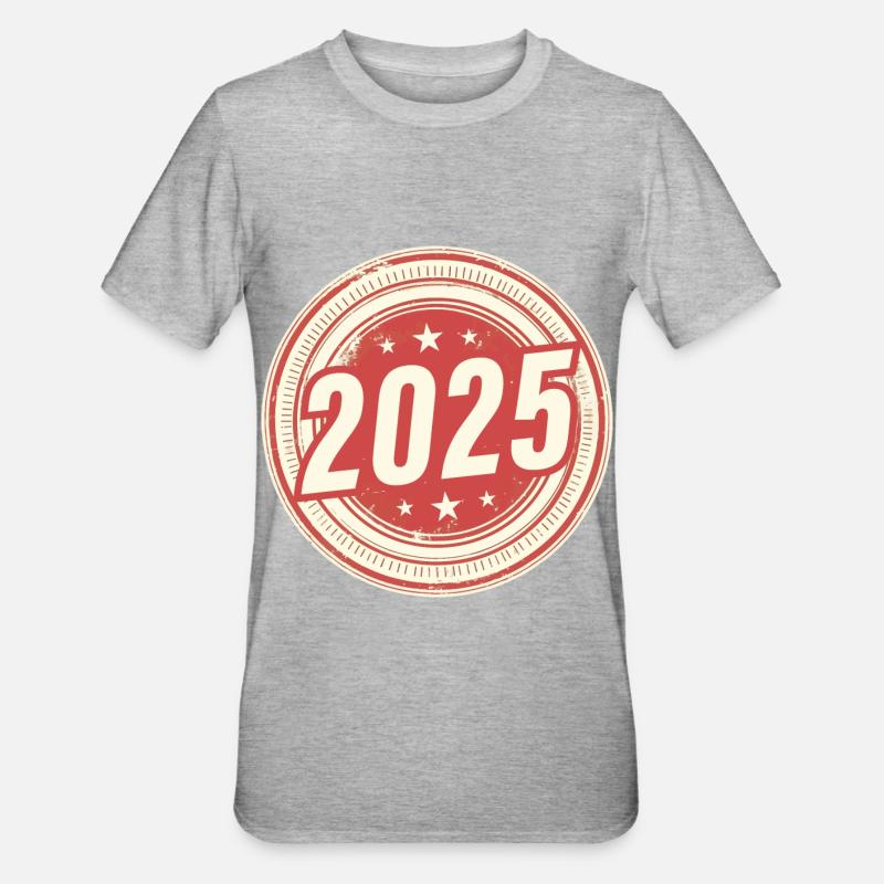 Année 2025 - T-shirt polycoton Unisexe - gris chiné