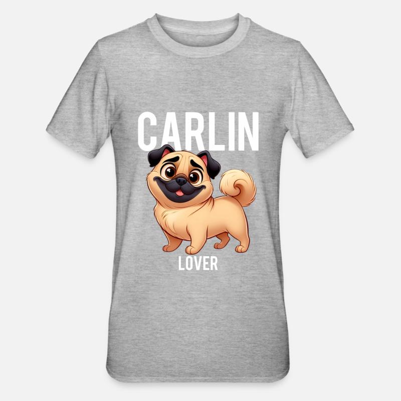 Pug Lover - Unisex Polycotton T-Shirt - heather grey