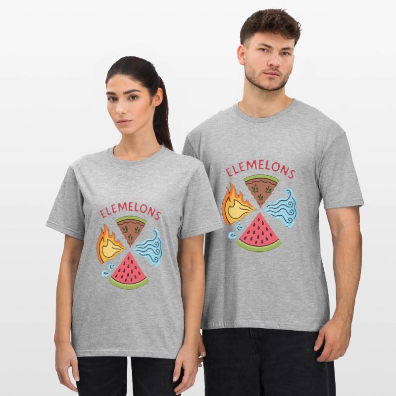 Elemelons Conception élémentaire de pastèque T-shirt polycoton Unisexe