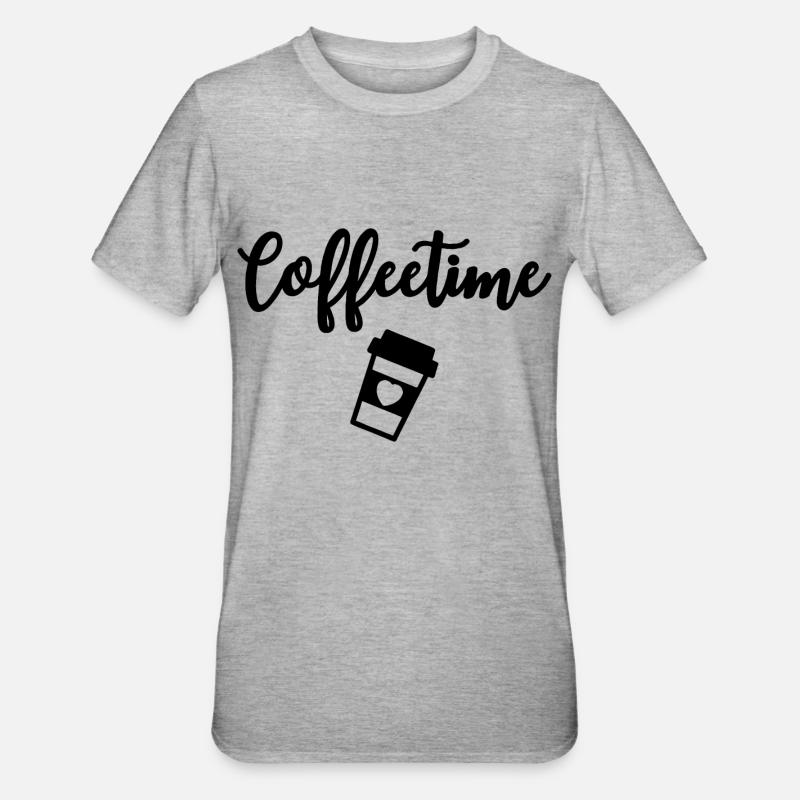 Coffeetime Kaffeetrinker - Unisex Polycotton T-Shirt - Grau meliert