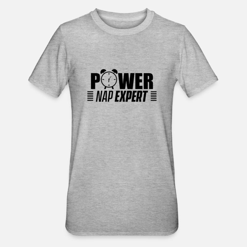 Power Napping Nickerchen Experte - Unisex Polycotton T-Shirt - heather grey