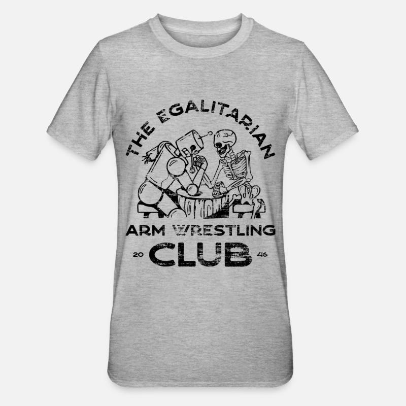 Bras de fer – 3 - T-shirt polycoton Unisexe - gris chiné