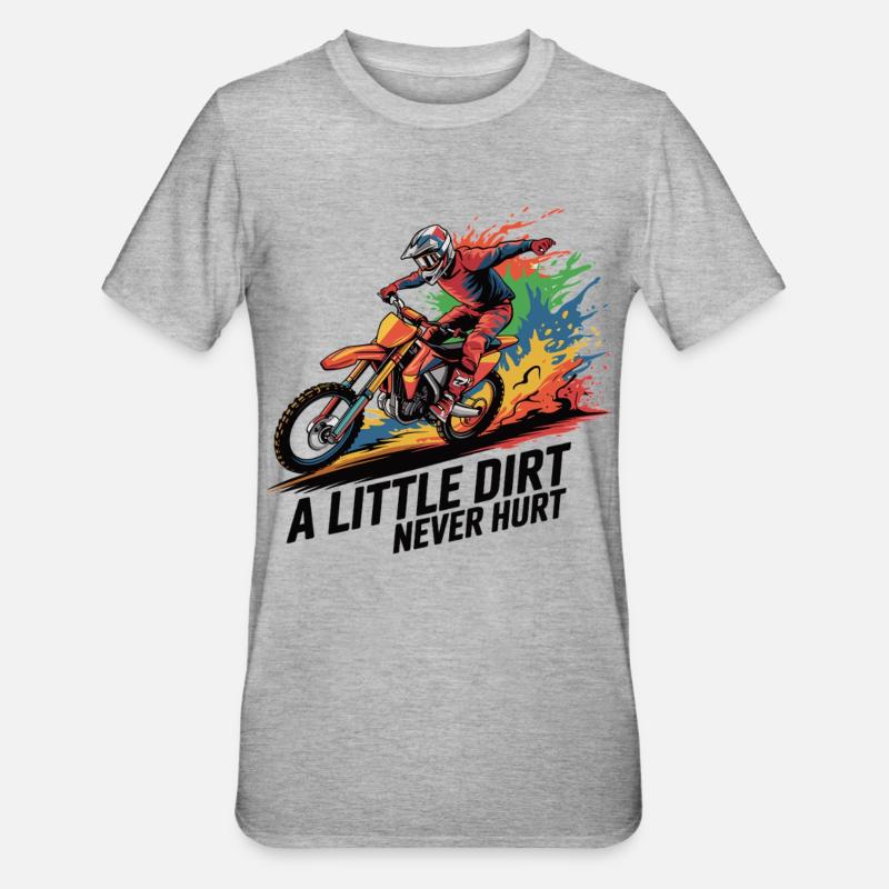 Motocross: Dreckige Leidenschaft - Unisex Polycotton T-Shirt - Grau meliert