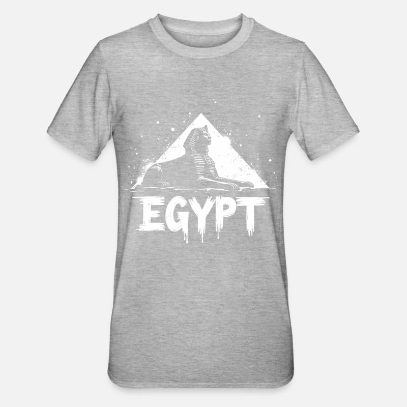 Ägypten Sphinx Pyramide - Unisex Polycotton T-Shirt - Grau meliert