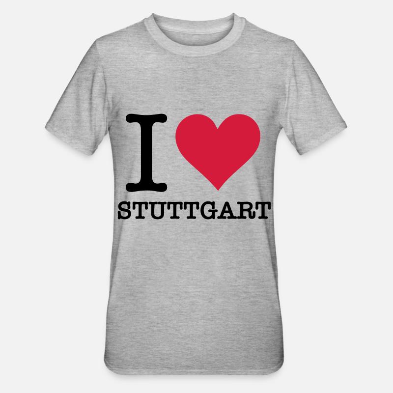 Je aime Stuttgart - T-shirt polycoton Unisexe - gris chiné