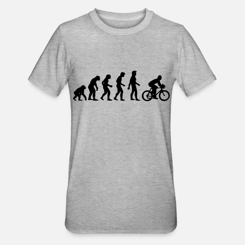 Evolution man cycling - Unisex Polycotton T-Shirt - heather grey