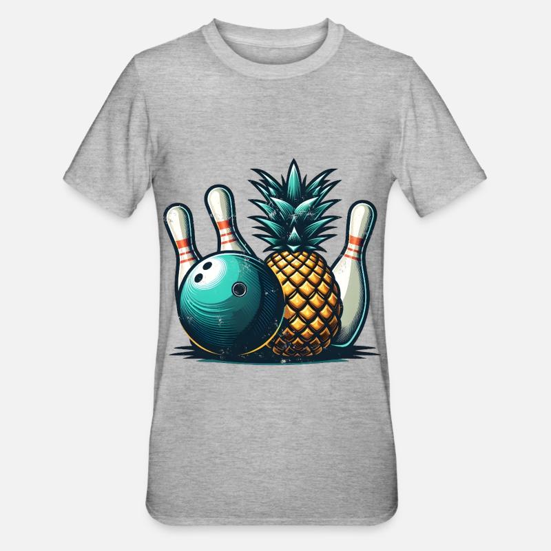 Bowling à l’ananas - T-shirt polycoton Unisexe - gris chiné