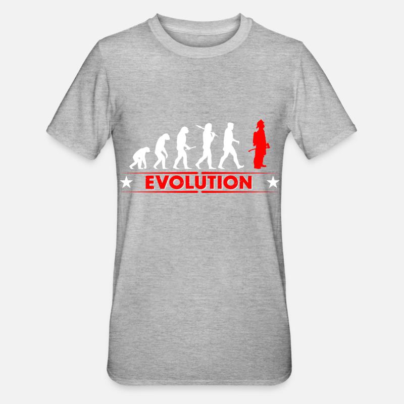 Fire evolution - red/white - Unisex Polycotton T-Shirt - heather grey