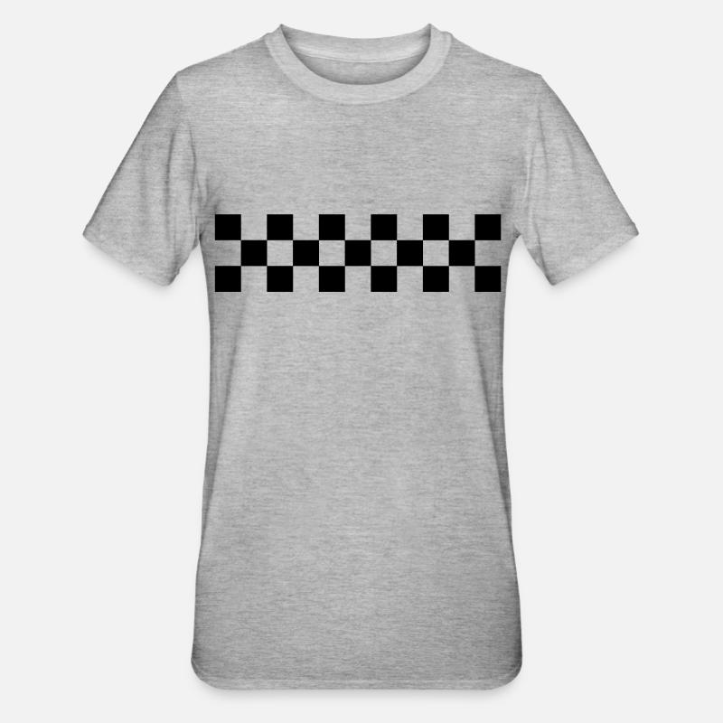 conception de drapeau à damier - T-shirt polycoton Unisexe - gris chiné